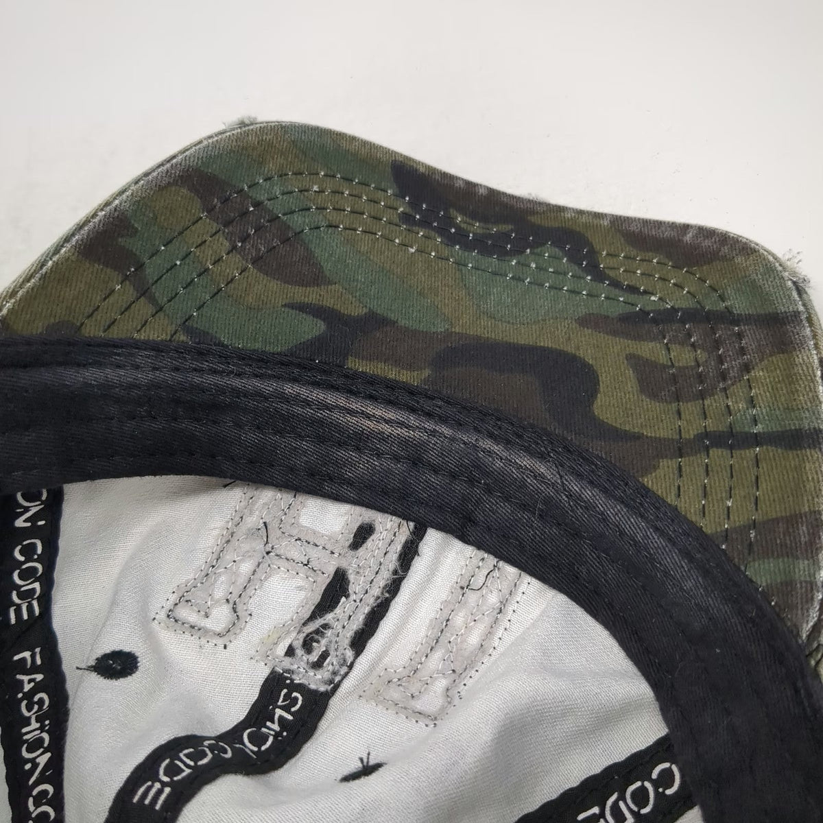 Fashion Code Hawaii Baseball Cap Green Camo HI Distressed Hat One Size Slide