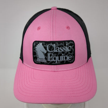 Classic Equine Snapback Trucker Hat Pink Small Adjustable Mesh Back Richardson