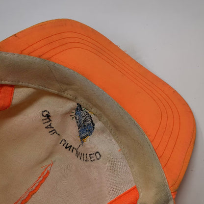 Quail Unlimited Yellow Orange Nylon 5 Panel Cap Rope Snapback OS Embroidered Hat