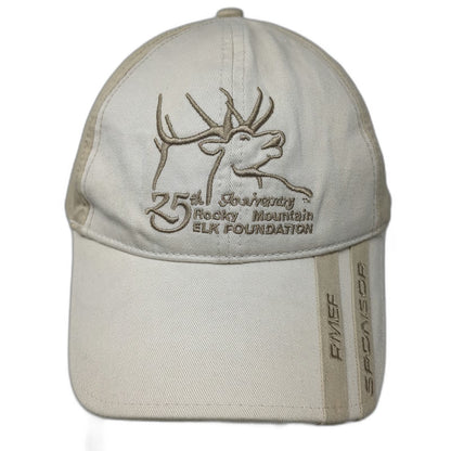 Rocky Mountain Elk Foundation RMEF Baseball Cap Beige One Size Sponsor 25th Hat