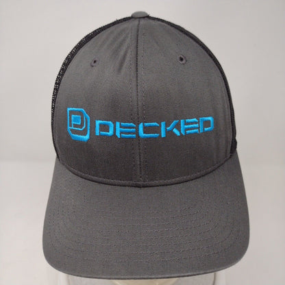Decked Snapback Mesh Back Trucker Hat Gray OSFA Embroidered Colorblock