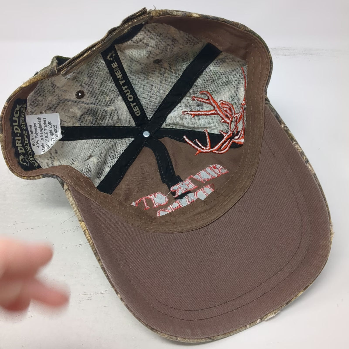 Dri Duck Baseball Cap Green Camo One Size Silver City Idaho Hunting Antler Hat