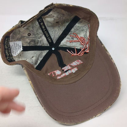 Dri Duck Baseball Cap Green Camo One Size Silver City Idaho Hunting Antler Hat