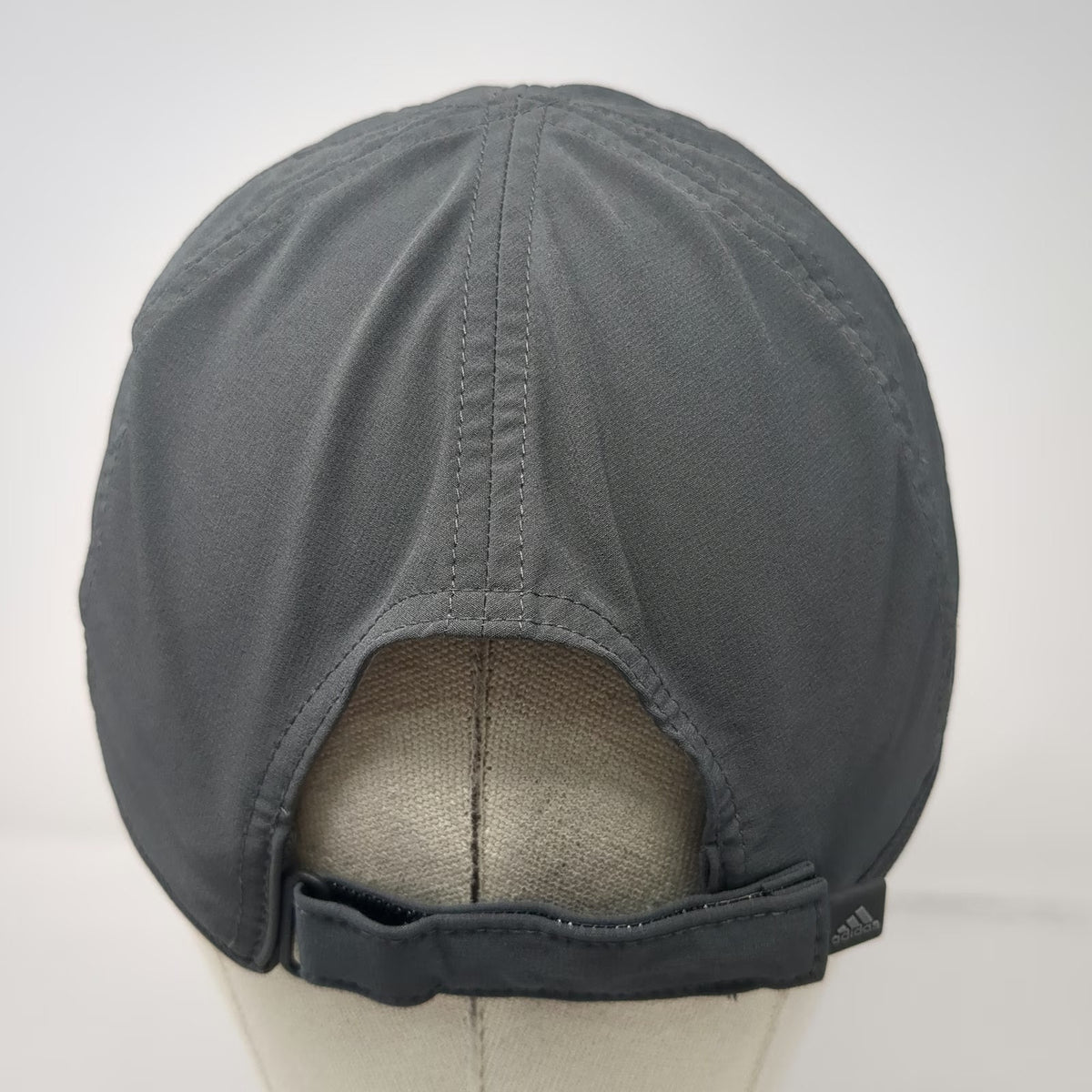 Adidas Baseball Cap Gray One Size Strapback Aeroready Performance Running Hat