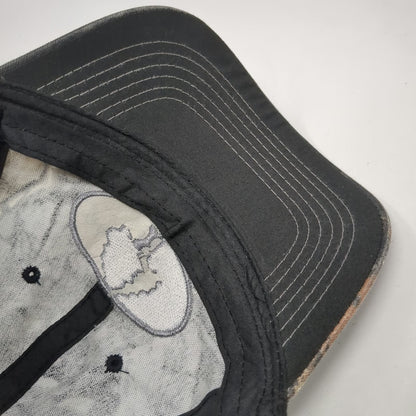 Mossy Oak Baseball Cap Black Gray Camo Mesh Back One Size Strapback Hunting Hat