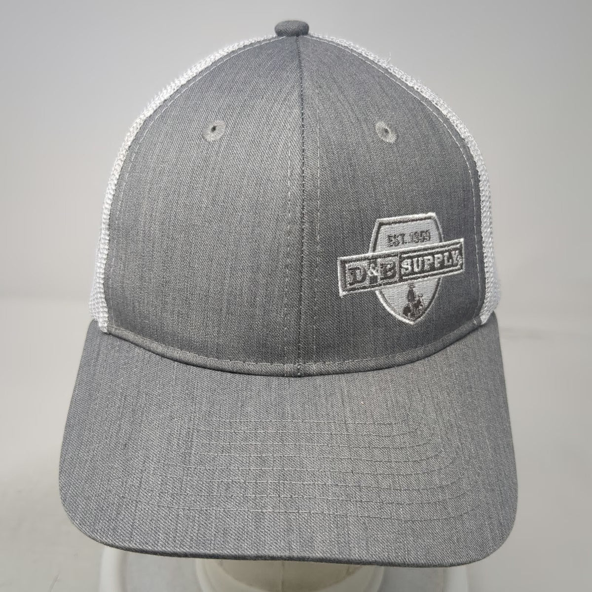 AMG Trucker Hat Gray One Size D&B Supply Shield Logo Snapback Mesh Back Outdoor