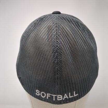 CI Softball Fitted Mesh Back Trucker Hat Gray 6 7/8-7 3/8 Embroidered