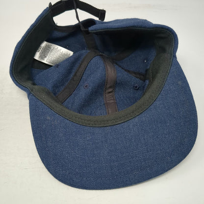 Vans Baseball Cap Blue One Size Slideback Logo Patch Wool Blend 6 Panel Hat