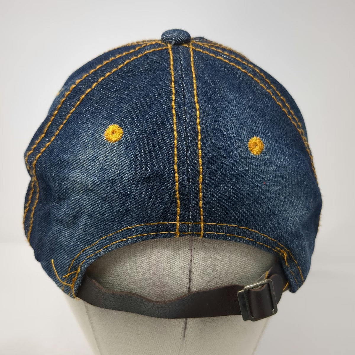 Rock Rhinestone Bling Distressed Blue Baseball Cap One Size Slideback Denim Hat
