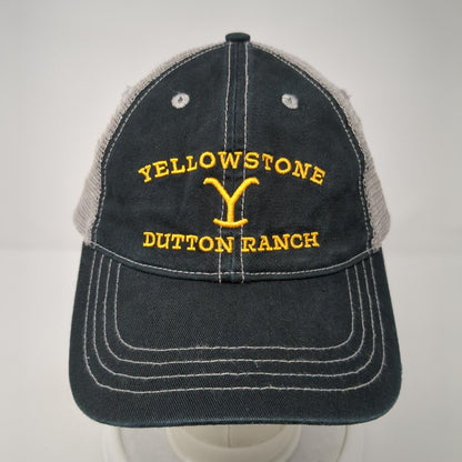 Yellowstone Dutton Ranch Strapback Trucker Hat Black One Size Mesh Back