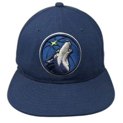 New Era Minnesota Timberwolves NBA Blue Snapback One Size Hat Flat Brim 9FIFTY