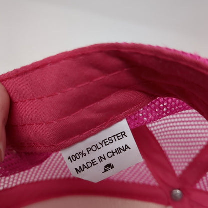 Bride Snapback Trucker Hat Pink One Size Adjustable Lightweight Mesh Back Rope