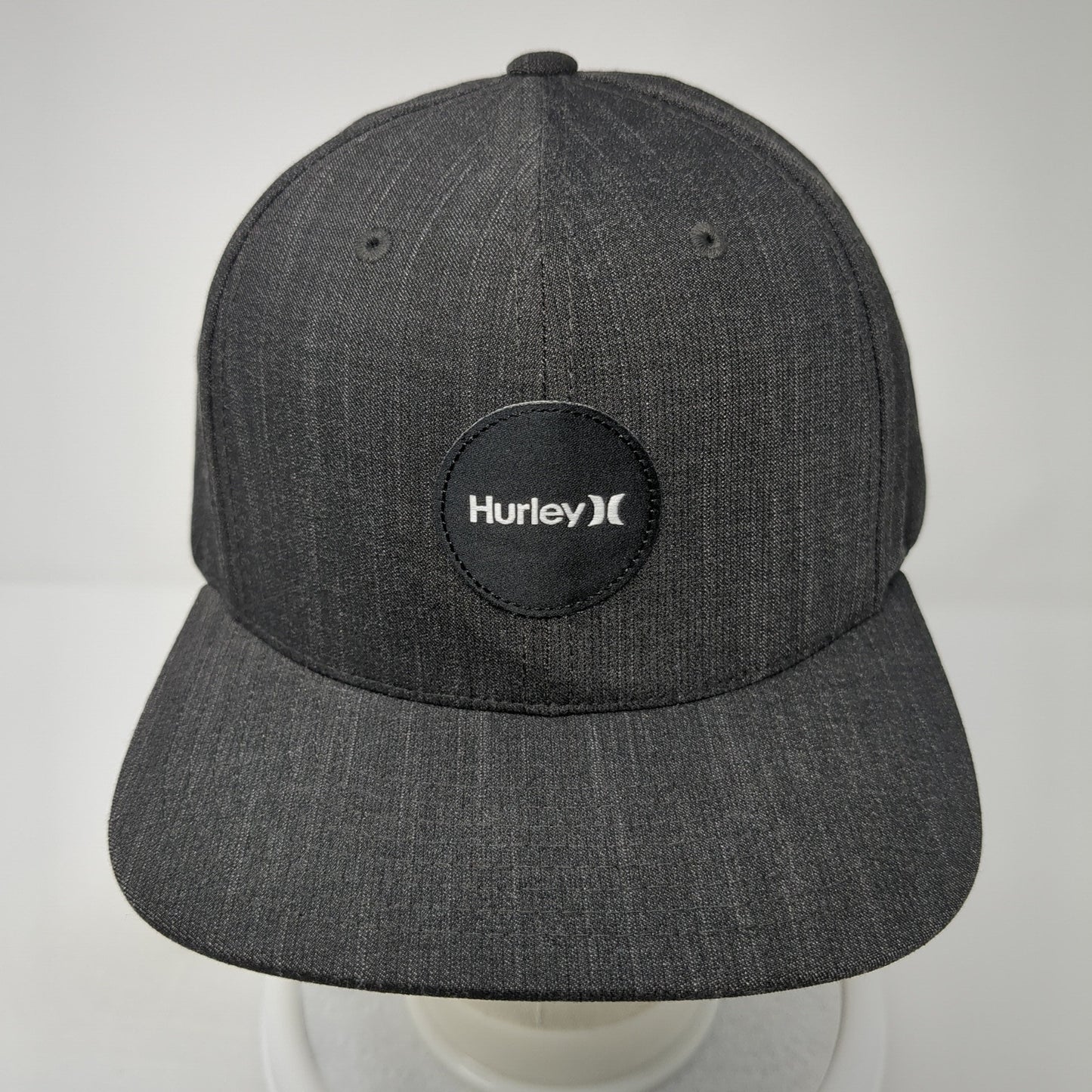 Hurley Snapback Hat Black One Size Adjustable Patch Logo Polyester Blend