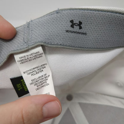 Under Armour Baseball Cap White L Fitted Embroidered Athletic Performance Hat