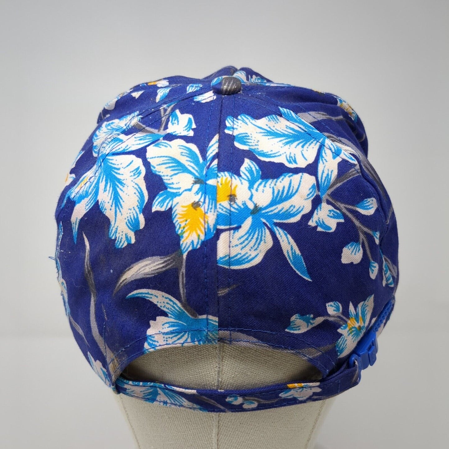 Albertsons Slideback Hat Blue One Size Adjustable Floral Print Rope Nissin Cap