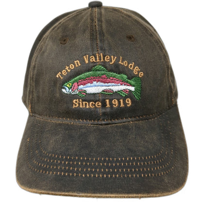 Legacy Baseball Cap Brown One Size Teton Valley Lodge Embroidered Trout Hat