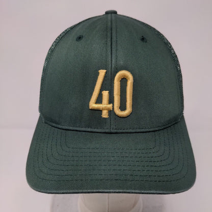 40 Snapback Mesh Back Trucker Hat Green OSFM Embroidered Richardson