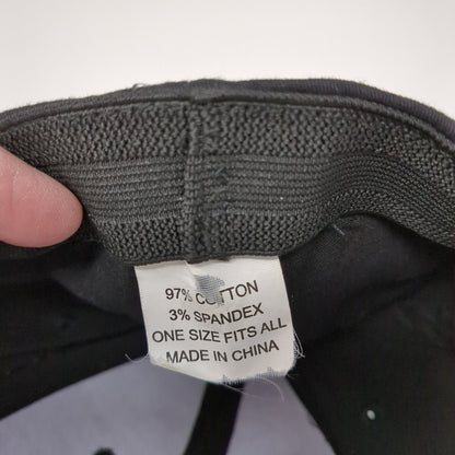 Continental Fitted Hat Black One Size Embroidered Solid Vent Holes