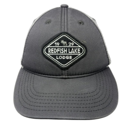 Legacy Trucker Hat Gray White One Size Redfish Lake Lodge Moose Snapback Mesh