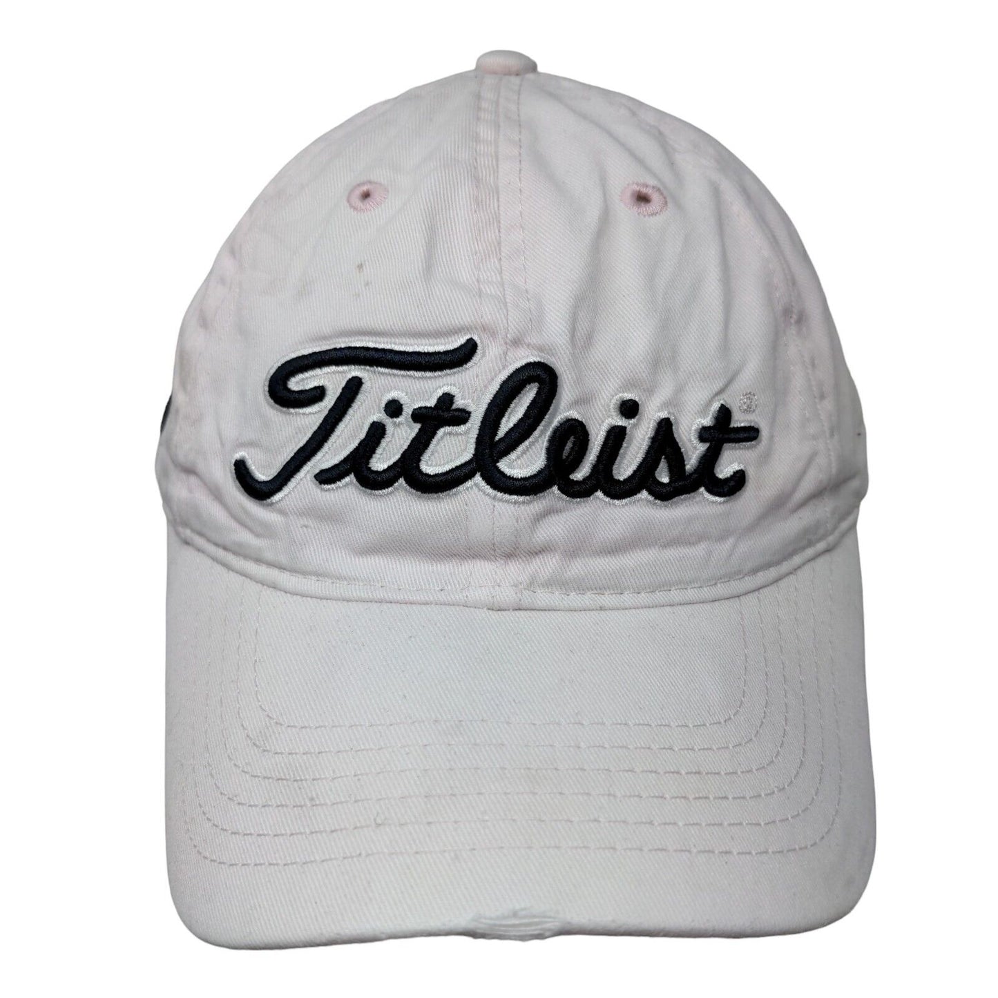 Titleist FJ Slideback Hat Whiteish-Pink One Size Adjustable Embroidered 6 Panel
