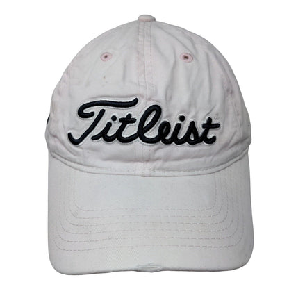 Titleist FJ Slideback Hat Whiteish-Pink One Size Adjustable Embroidered 6 Panel