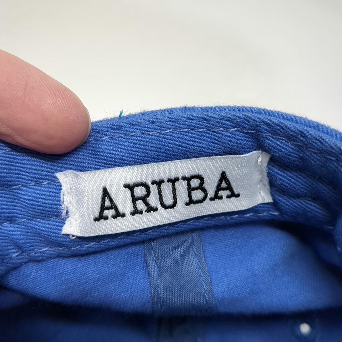 Blue Aruba Our Happy Island Est 1499 Embroidered One Size Baseball Cap Hat