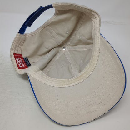 HDS Headwear Erie Insurance Baseball Cap Beige Blue One Size Strapback Logo Hat