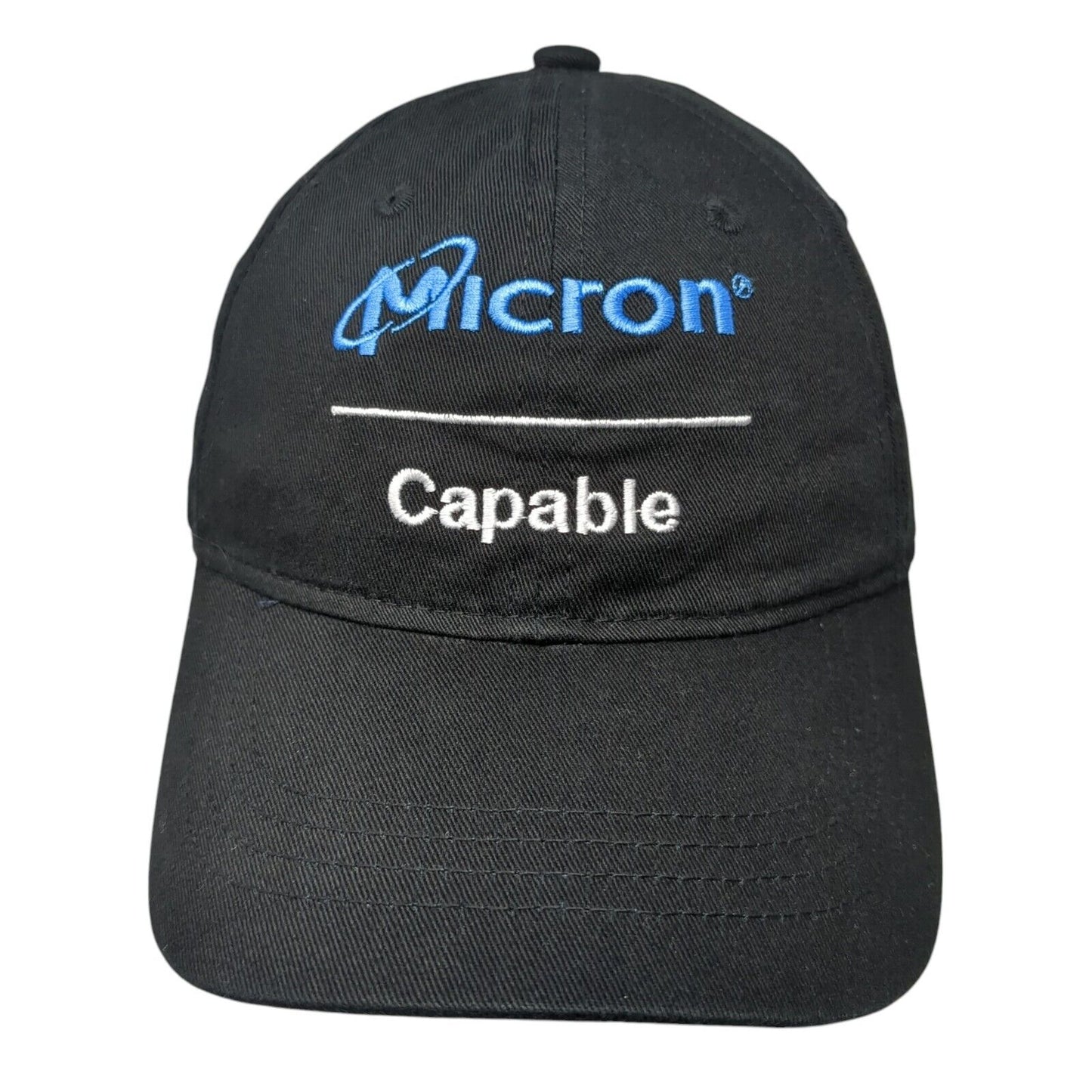 Micron Capable Adult Slideback Hat Black OS Adjustable Embroidered Outdoor Cap