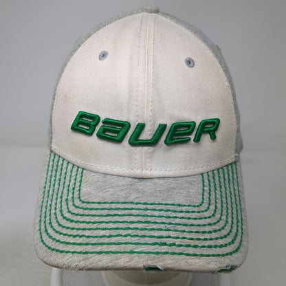 New Era Bauer Hockey Baseball Cap Gray M 39THIRTY Clover Green Stitching Hat
