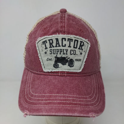 Tractor Supply Co Men's Snapback Mesh Back Hat Pink Red OSFM Distressed