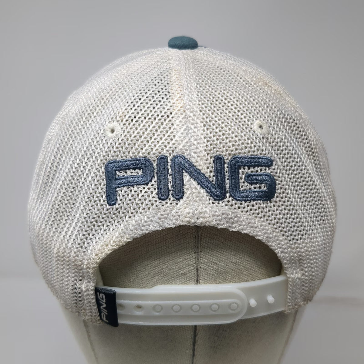 Ping Trucker Hat Blue White One Size Snapback Mesh Back Golf 110 Flexfit Tech