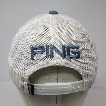 Ping Trucker Hat Blue White One Size Snapback Mesh Back Golf 110 Flexfit Tech