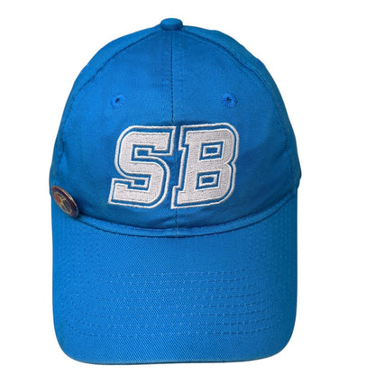 SB Softball League Strapback Hat Blue OS Adjustable Embroidered Port & Company