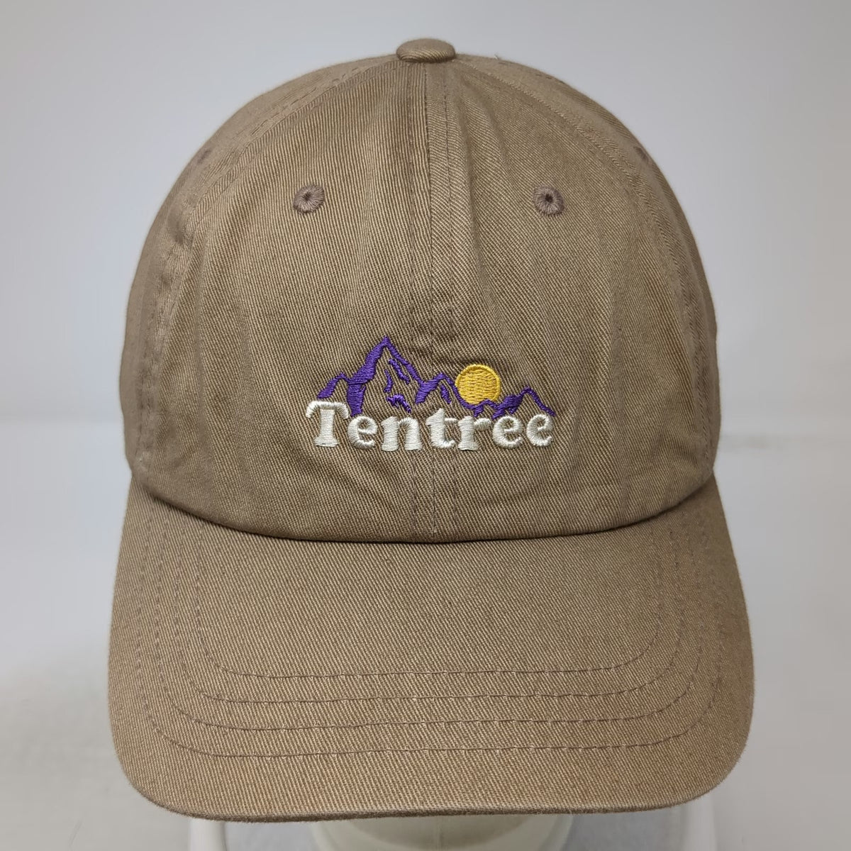 Tentree Baseball Cap Brown One Size Organic Cotton Adjustable Mountain Logo Hat
