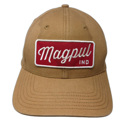 Magpul Snapback Brown Hat One Size Script Patch IND Logo Canvas Twill 6 Panel