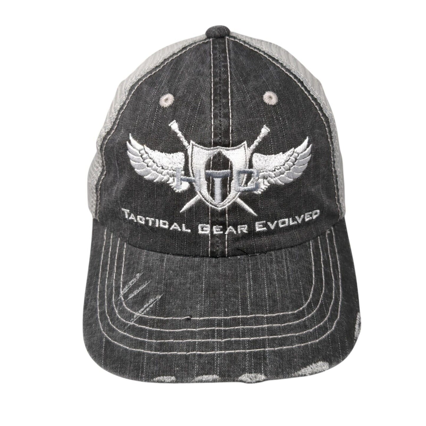 Tactical Gear Evolved Strapback Trucker Hat Gray OSFA Mesh Back