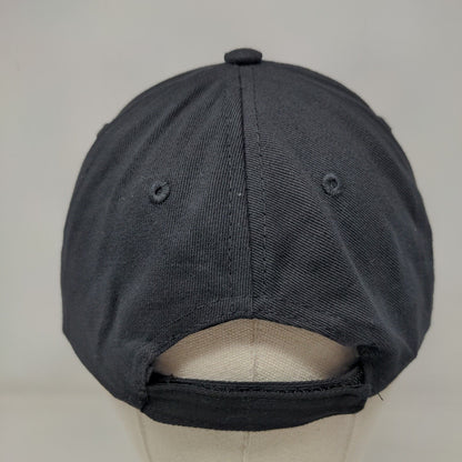 Smiley Strapback Hat Black One Size Adjustable Embroidered Emoji 6 Panel Cotton