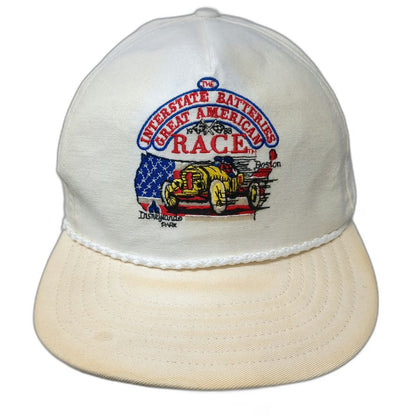 Interstate Batteries Great American Race Disney Trucker White Rope Hat Vintage