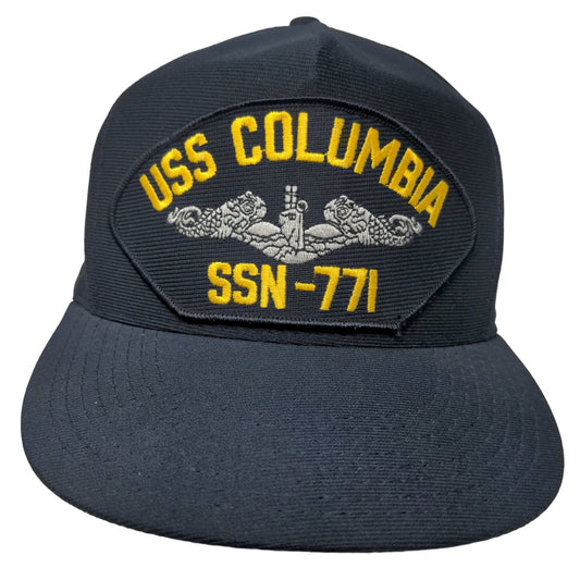 Eagle Crest Men's Snapback Trucker Hat Blue Size OSFA USS Columbia SSN-771 Logo