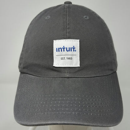 Quake City Caps Intuit Logo Patch Gray Baseball Cap OSFM Slideback Hat Cotton