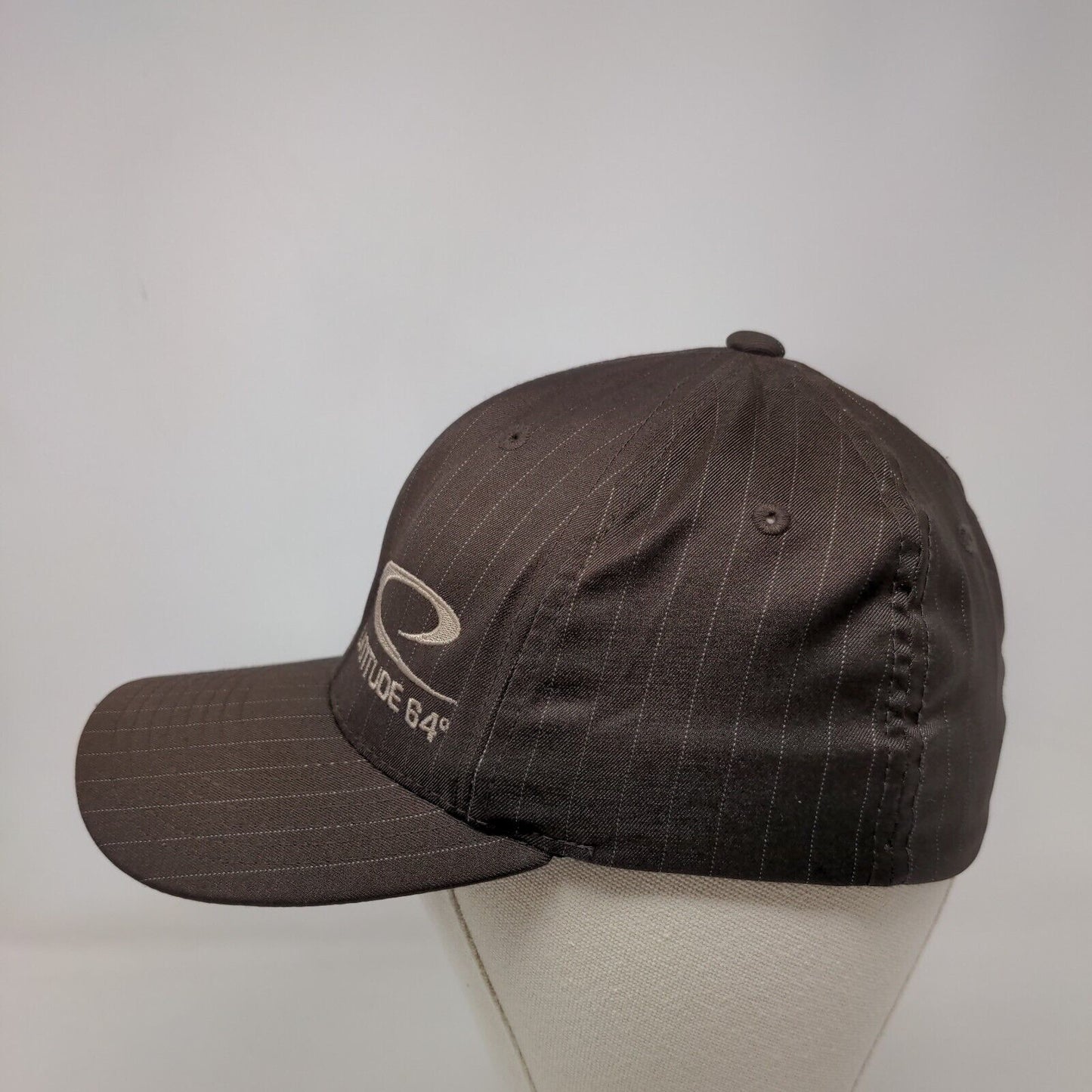 Latitude 64 Fitted Hat Brown S/M Flexfit Embroidered Vented Holes Yupoong