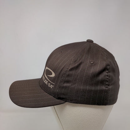 Latitude 64 Fitted Hat Brown S/M Flexfit Embroidered Vented Holes Yupoong