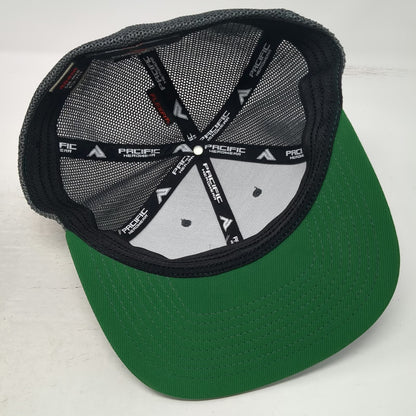 Pacific Headwear Baseball Cap Green Gray 7 3/8 Mesh Flexfit Timmy's Tree Service