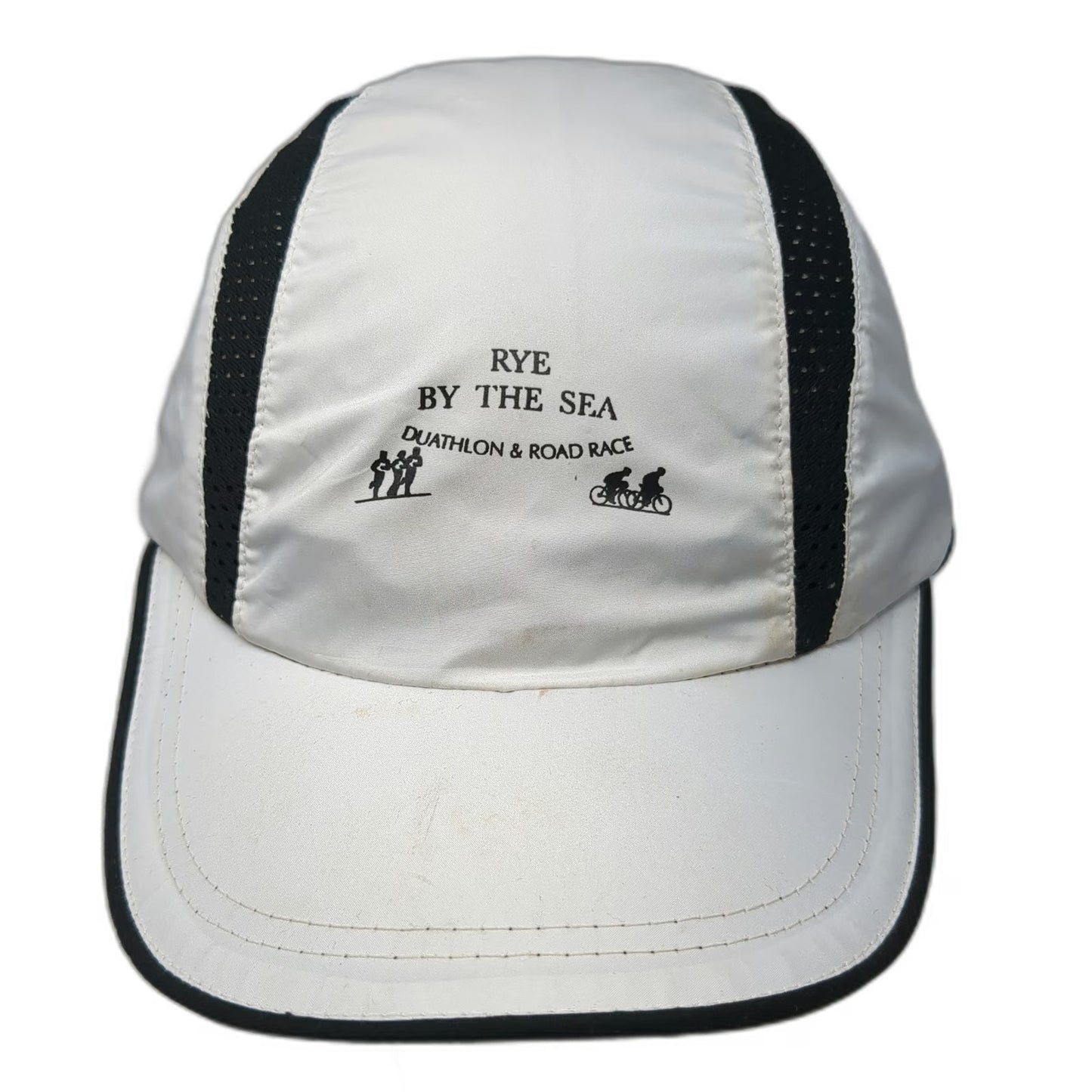 Coolwave 5 Panel Cap White One Size Rye By The Sea Duathlon Road Race Mesh Hat