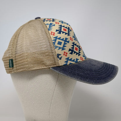 Legacy Trucker Hat Beige One Size Sun Valley Idaho Leather Patch Mesh Snapback