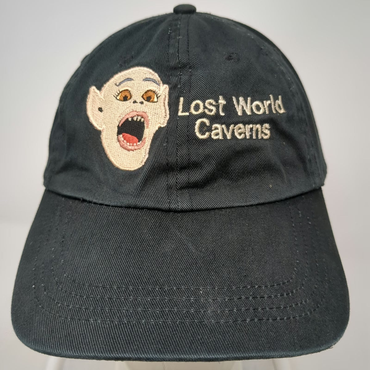 Bullet Line Lost World Caverns Baseball Cap Black One Size Slideback Cave Hat