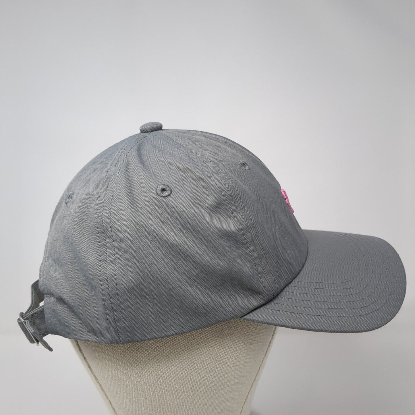 PUMA Slideback Hat Gray One Size Adjustable Embroidered Vented Holes 6 Panel