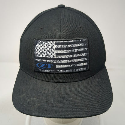 Zero Tolerance Snapback Hat Black One Size ZT American Flag Logo Patch Knife