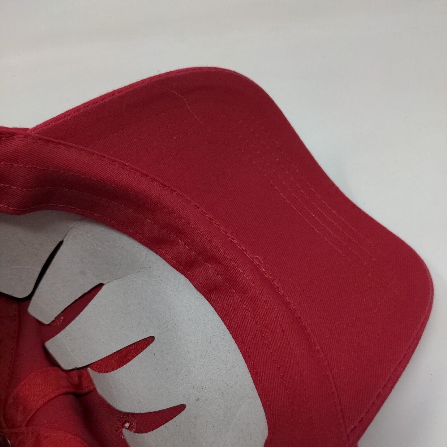 Port & Company Strapback Hat Red One Size Adjustable Vented Holes 6 Panel Blank