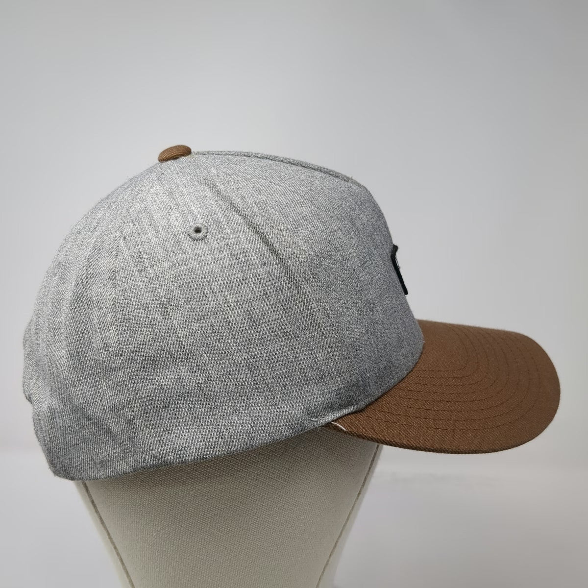 Vans 5 Panel Gray Brown One Size Patch Logo Snapback Hat Canvas Two Tone Adjust
